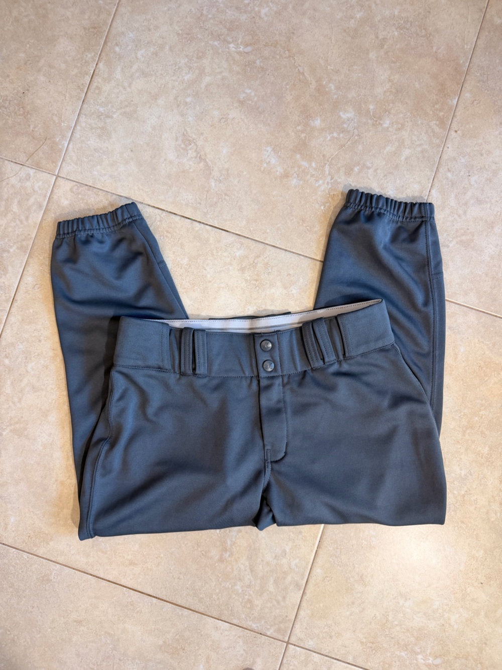 Champro Girls Softball Pants Size Medium Gray Belt Loops Elastic Leg Stretch